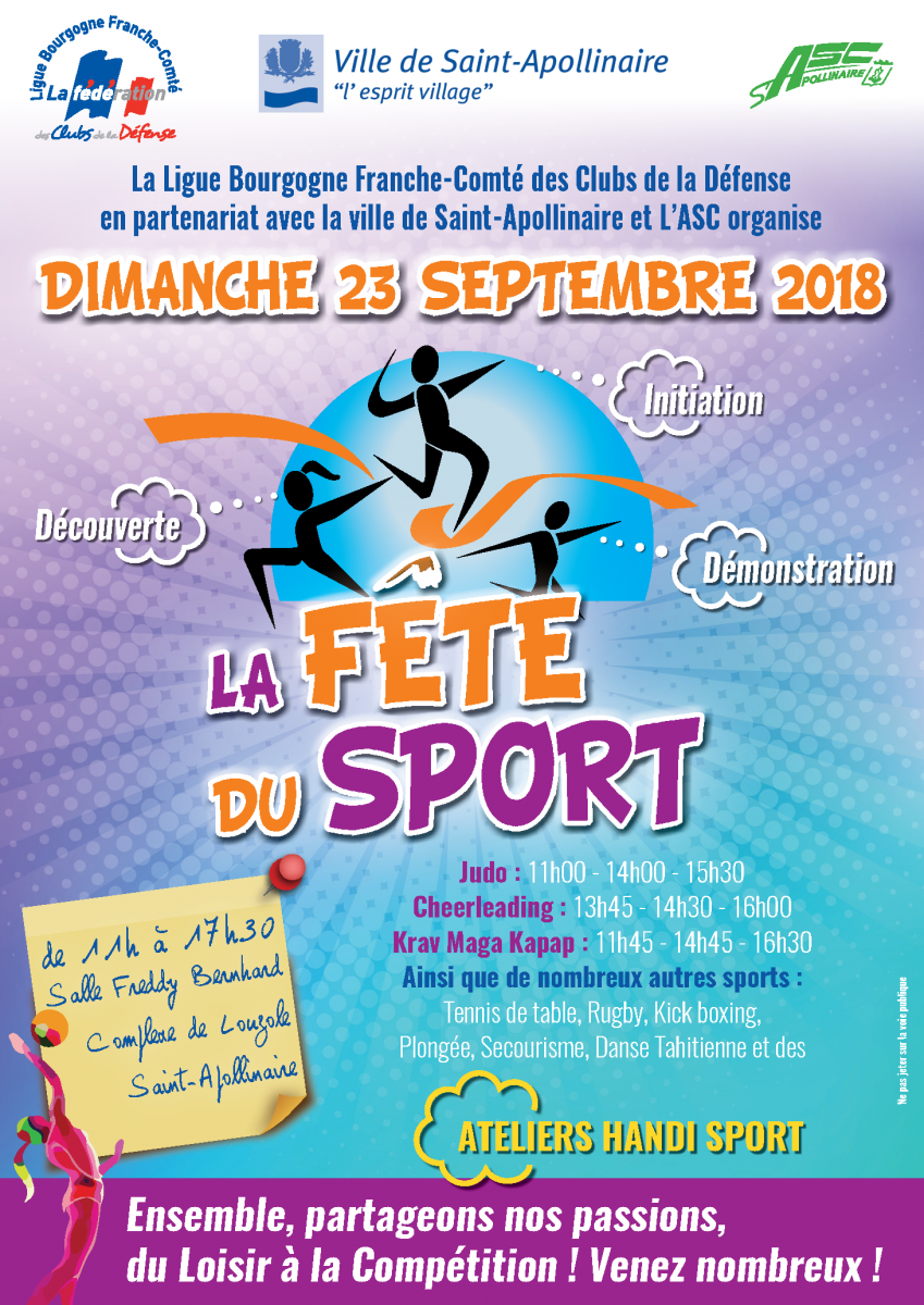 Flyer Affiche Fête du Sport  La Fédération des clubs de la défense